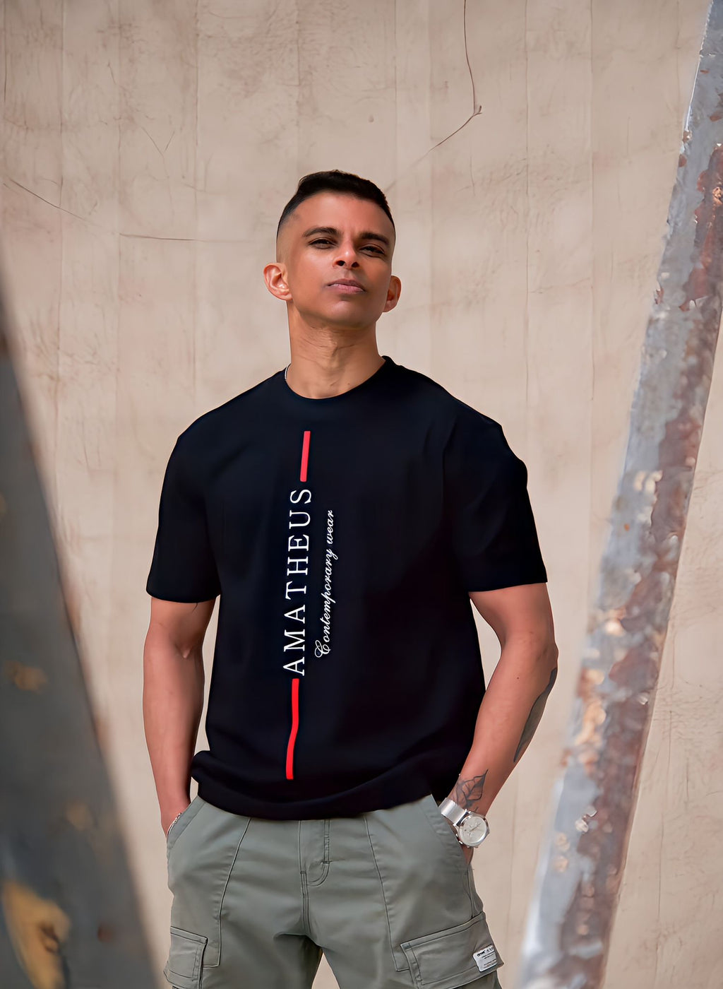 Amatheus Oversize T-shirt Red Line
