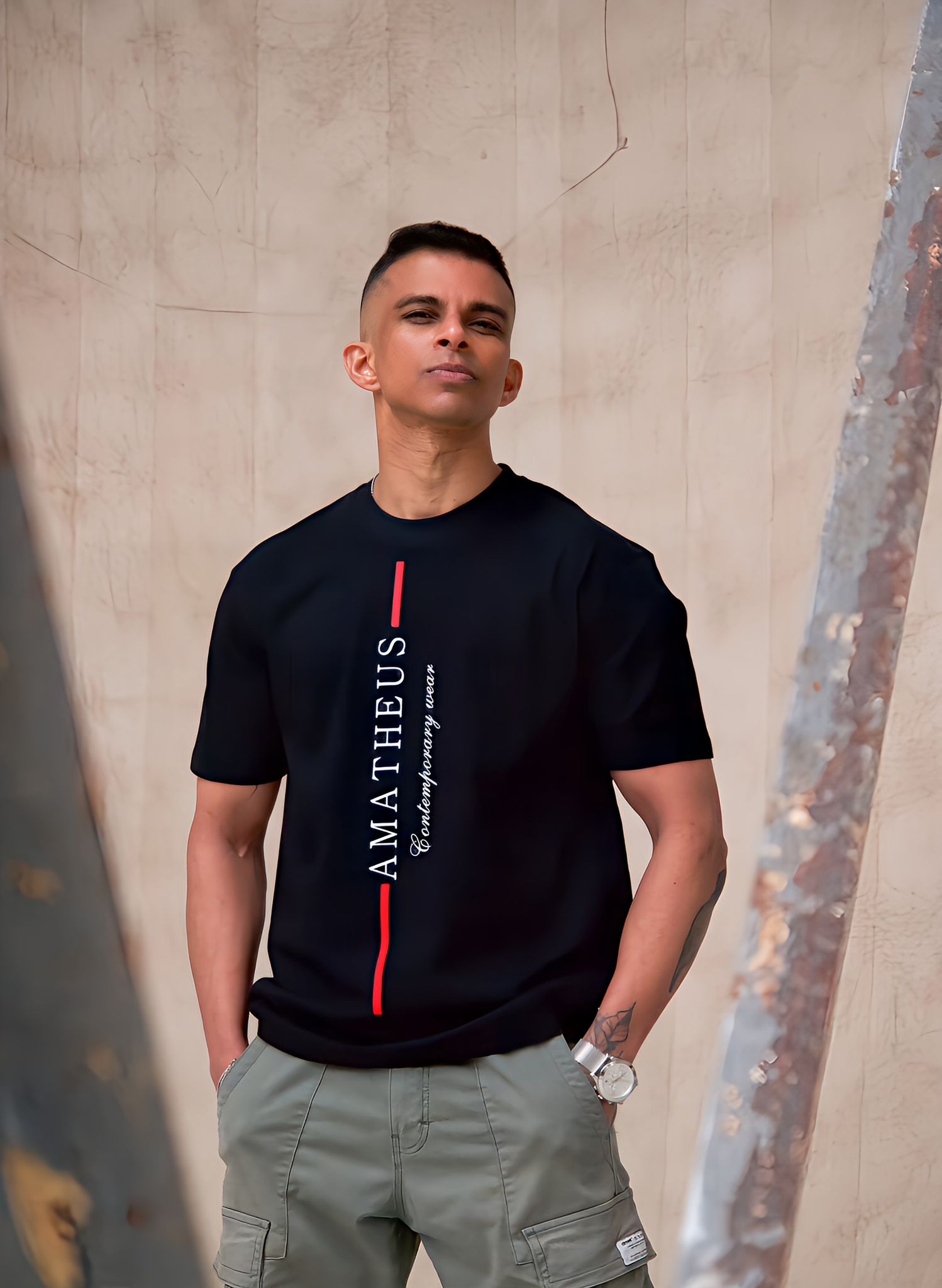 Amatheus Oversize T-shirt Red Line
