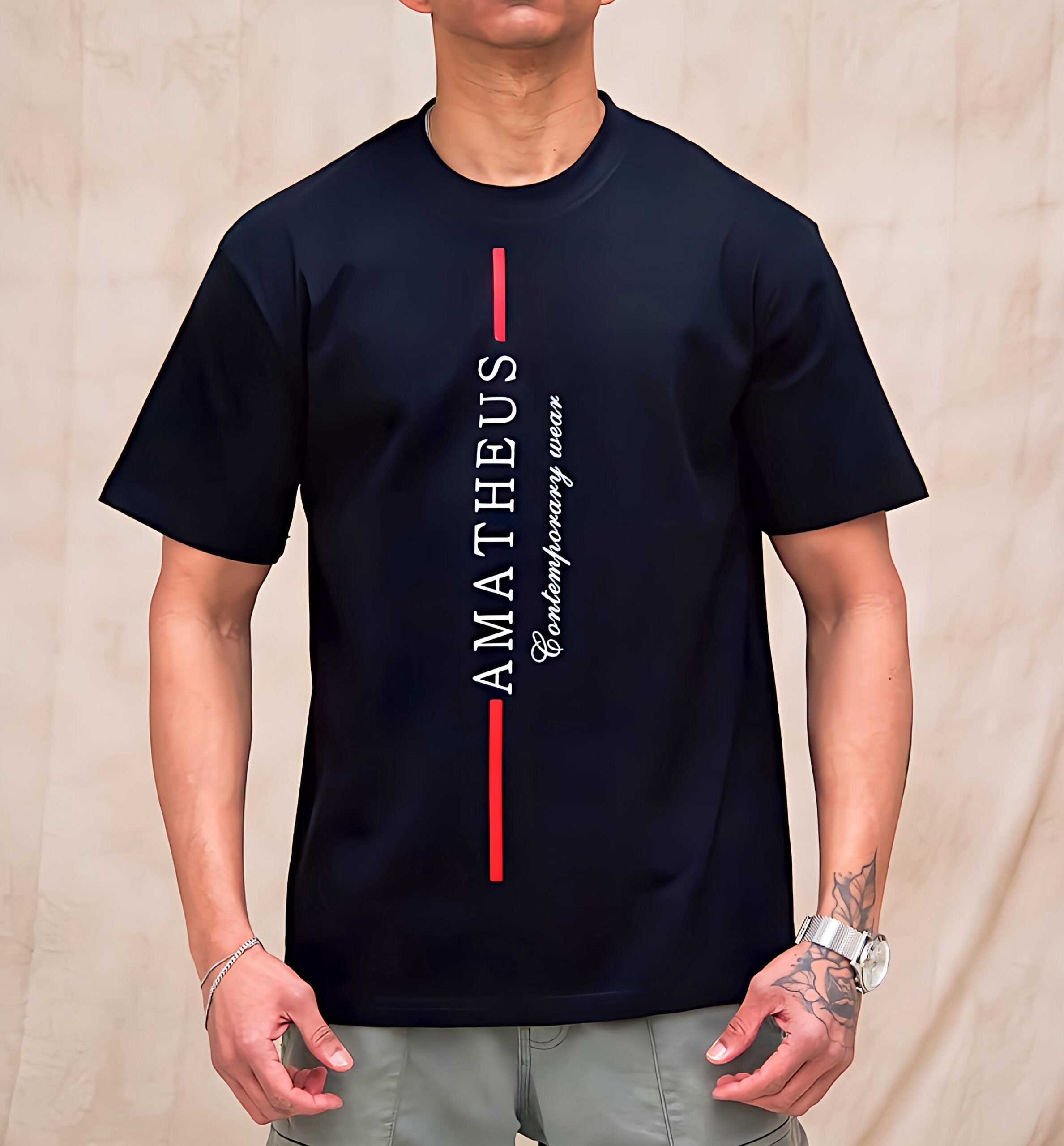 Amatheus Oversize T-shirt Red Line