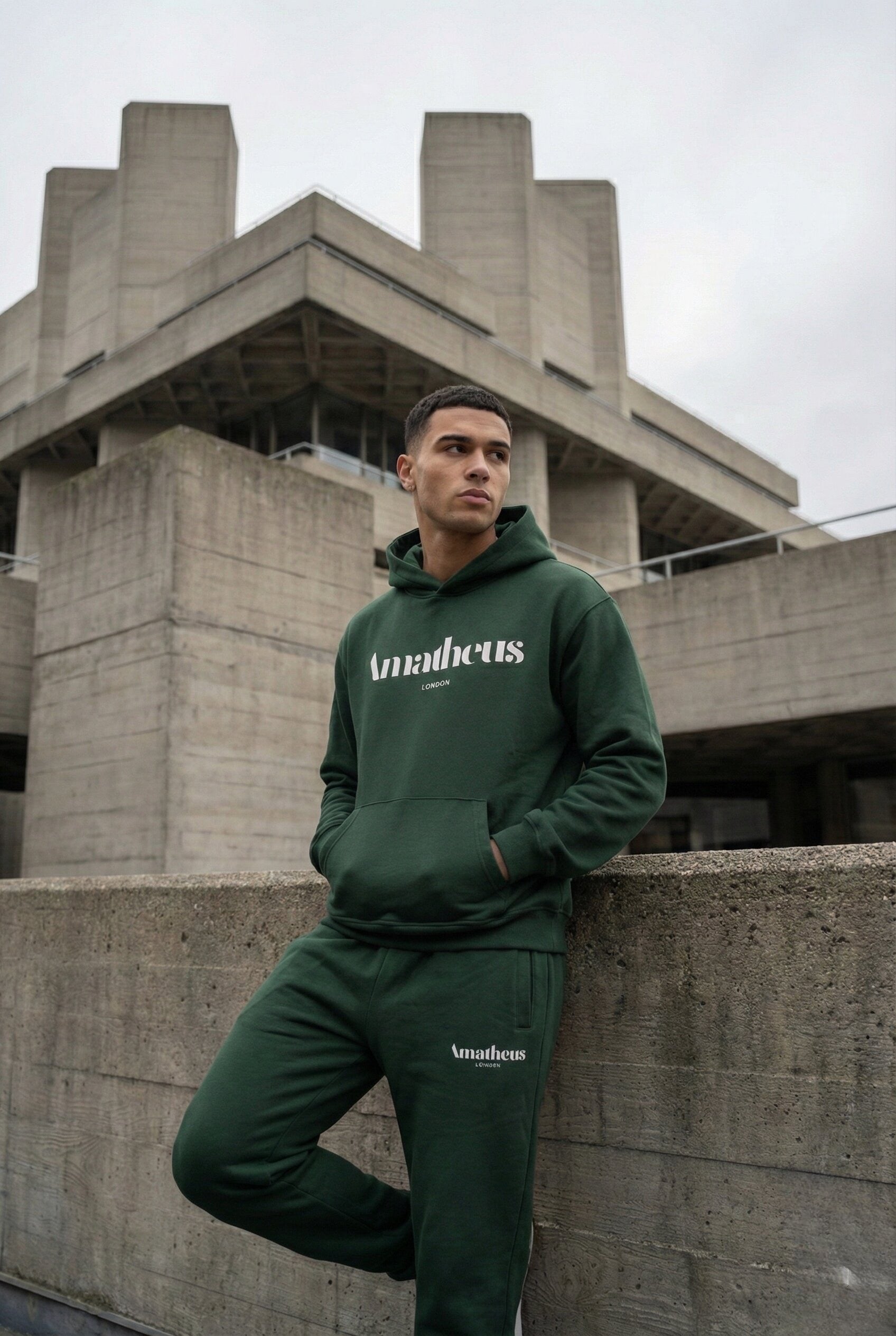 Amatheus Forest Green Oversize Hoodie