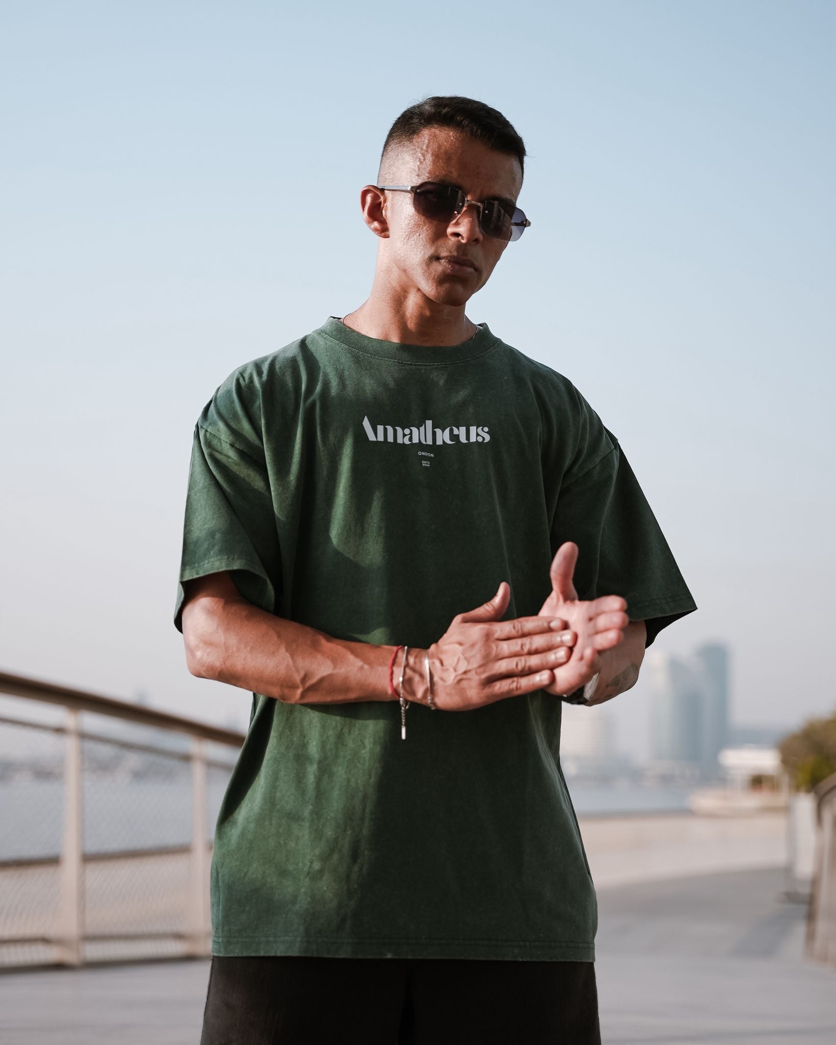 Amatheus Veridian Dusk Oversized Tee